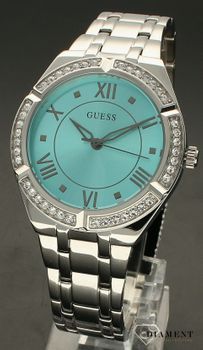 Zegarek damski GUESS Cosmo GW0033L7 srebrny z jasnoniebieską tarczą. Srebrny zegarek GUESS Cosmo GW0033L7 idealny prezent dla kobi (2).jpg