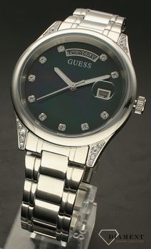 Zegarek damski Guess Aura GW0047L1.  Damski zegarek Guess Aura GW0047L1  na srebrnej bransolecie . Efektowny zegarek damski Guess (2).jpg