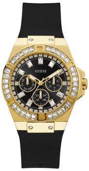 Damski zegarek Guess VENUS GW0118L1 w czarno złotej kolorystyce to propozycja dla wszystkich tych, którzy nie chcą pozostać niezauważeni.Złoty zegarek wykonany ze stali pozłacanej. ⌚ Zegarki Guess ✓ Zapraszamy do sklep.jpg