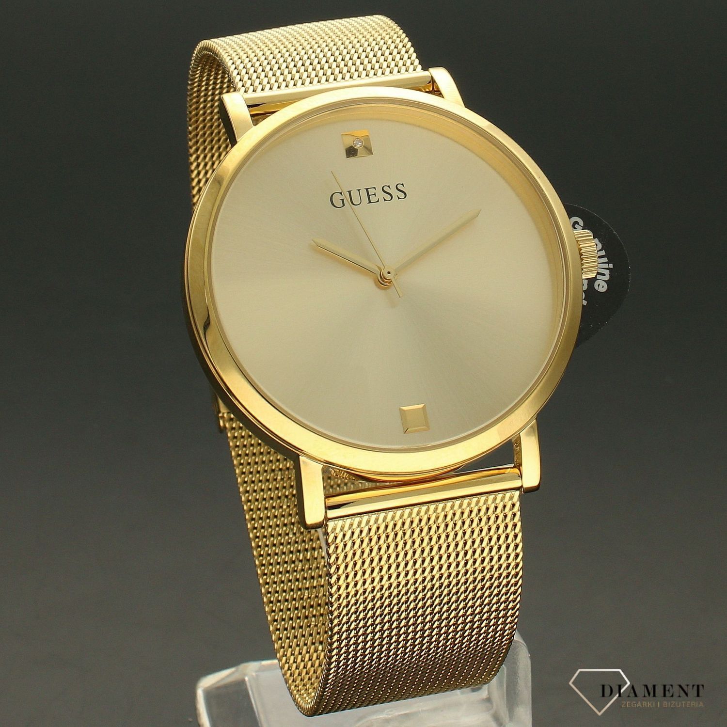 Zegarek damski złoty na bransolecie GW0248G2 Guess z prawdziwym diamentem na godzinie 12..jpg