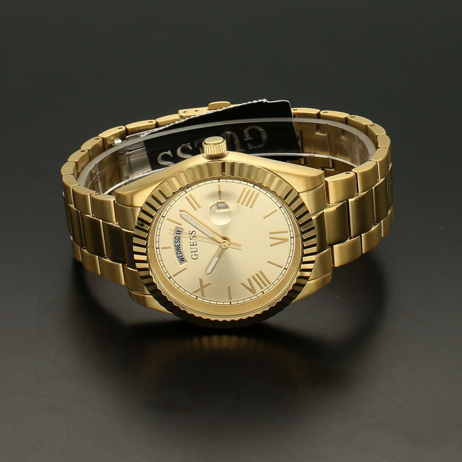 Zegarek damki duży złoty na masywnej bransolecie Guess Connoisseur GW0265G2..jpg