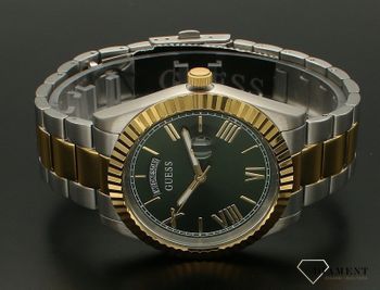 Zegarek Guess Connoisseur GW0265G8 złoty Zielona tarcza. Zegarek męski GW0265G8 na złoto- srebrnej stalowej bransolecie z datownikiem (5).jpg