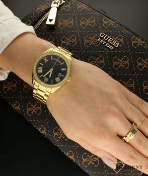 Zegarek damski Guess Luna z cyrkoniami GW0307L2. Zegarek damski Guess Luna z cyrkoniami GW0307L2 to okrągła zdobiona koperta oraz bransoleta w postaci siatki odlane z wysokiej jakości stali szlachetnej i pokryte trwałą powłoką.jpg
