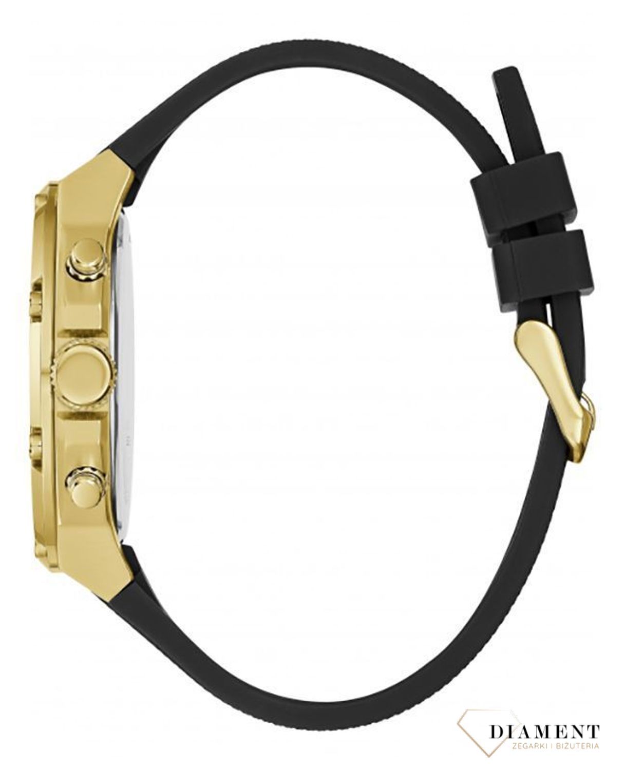 Zegarek męski GUESS GW0334G2 w czarno złotej kolorystyce to propozycja dla wszystkich tych, którzy nie chcą pozostać niezauważeni. Złoty zegarek wykonany ze stali pozłacanej. ⌚ Zegarki Guess ✓ Zapraszamy do sklepu www..jpg