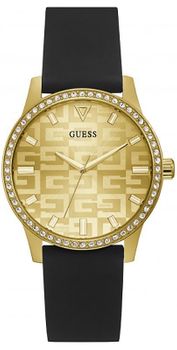 Zegarek damski GUESS Check GW0355L1⇒ Kupuj w autoryzowanym sklepie. Damski zegarek Guess Check GW0355L1 to nowoczesny model z paskiem w czarnym kolorze i złotą tarczą, w eleganckim stylu z delikatnymi wzorkami.jpg