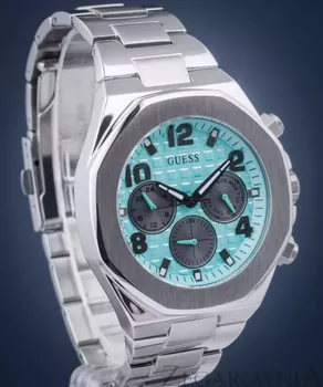 Zegarek męski GUESS EMPIRE ICE DIAL GW0489G3 srebrny z jasnoniebieską tarczą.webp