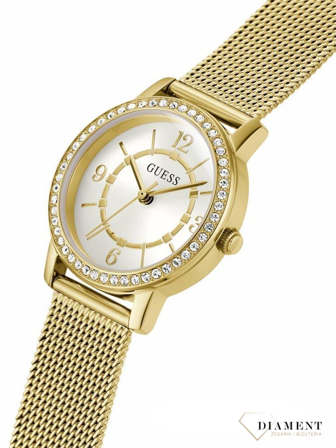 Zegarek damski Guess Melody GW0534L2 złoty. Mały zegarek guess. Guess dla każdego. Delikatny zegarek Guess. Modny zegarek. Modowa marka guess. Produkty z guesa. Darmowa dostawa.jpg