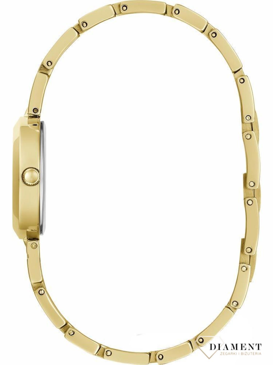 Zegarek złoty damski Guess Lady G GW0549L2 Biżuteryjna bransoletka. Delikatny zegarek z guessa. Mały zegarek guess. Darmowa dostawa. Guess be cyrkonii. Na prezent. Modny zegarek..jpg
