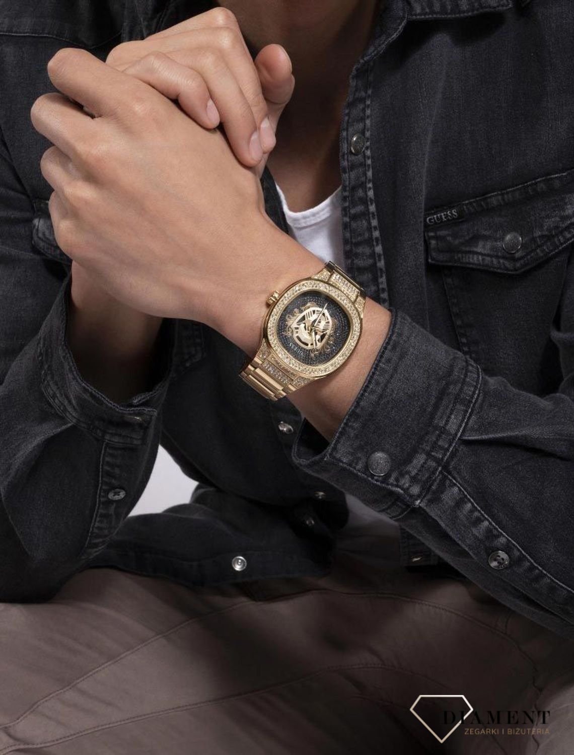 Zegarek męski Guess Kingdom GW0565G1 'Herb Guess'. Męski zegarek modowy. Modny zegarek dla faceta. Guess na prezent. Zegarek z guesa. Męski zegarek błyszczący. na prezent..jpg