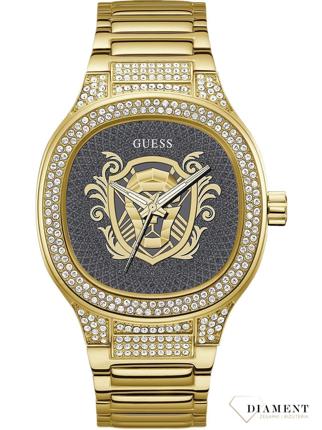 Zegarek męski Guess Kingdom GW0565G1 'Herb Guess'. Męski zegarek modowy. Modny zegarek dla faceta. Guess na prezent. Zegarek z guesa. Męski zegarek błyszczący. na prezent..jpg