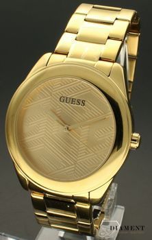 Zegarek damski GUESS GW0606L2 to nowoczesny, elegancki model zegarka. Bransoleta i koperta w kolorze żółtego złota. Tarcza zegarka w złotym kolorze z geometrycznymi wzorami. Idealny na prezent dla blis.jpg
