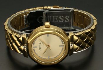 Zegarek damski GUESS GW0613L2 wykonany ze stali szlachetnej. Elegancki zegarek w złotym kolorze. Ozdobna bransoleta, delikatne błyszczące elementy na tarczy (4).jpg