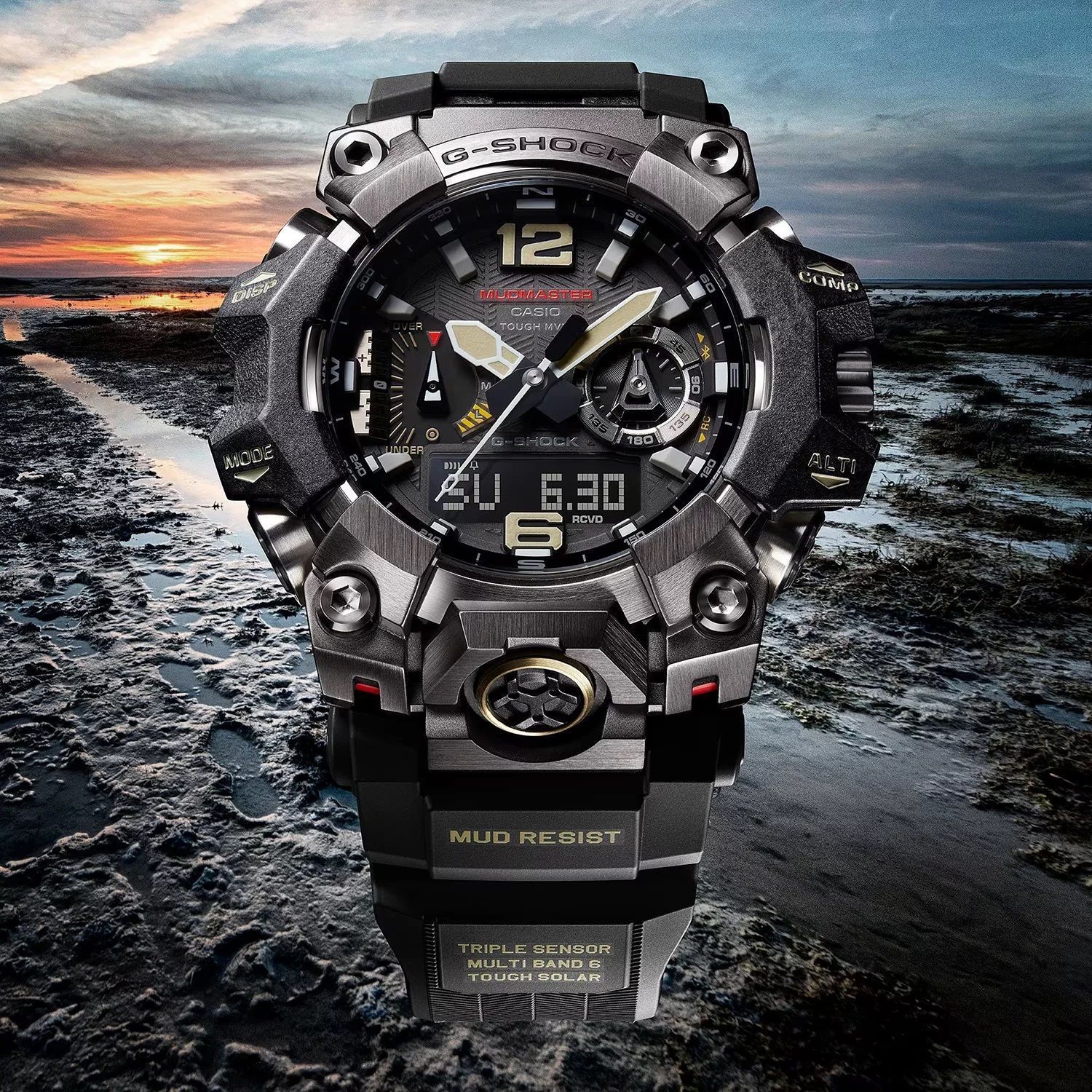 Zegarek męski G-SHOCK Casio Mudmaster Carbon Core GWG-B1000-1AER. Męski zegarek sportowy G-shock. Zegarek wstrząsoodporny Casio G-shock. Zegarek odporny na błoto i kurz. Zegarek męski karbonowy. Zegarek solarny sportowy. Zegarek na prezent d.jpg
