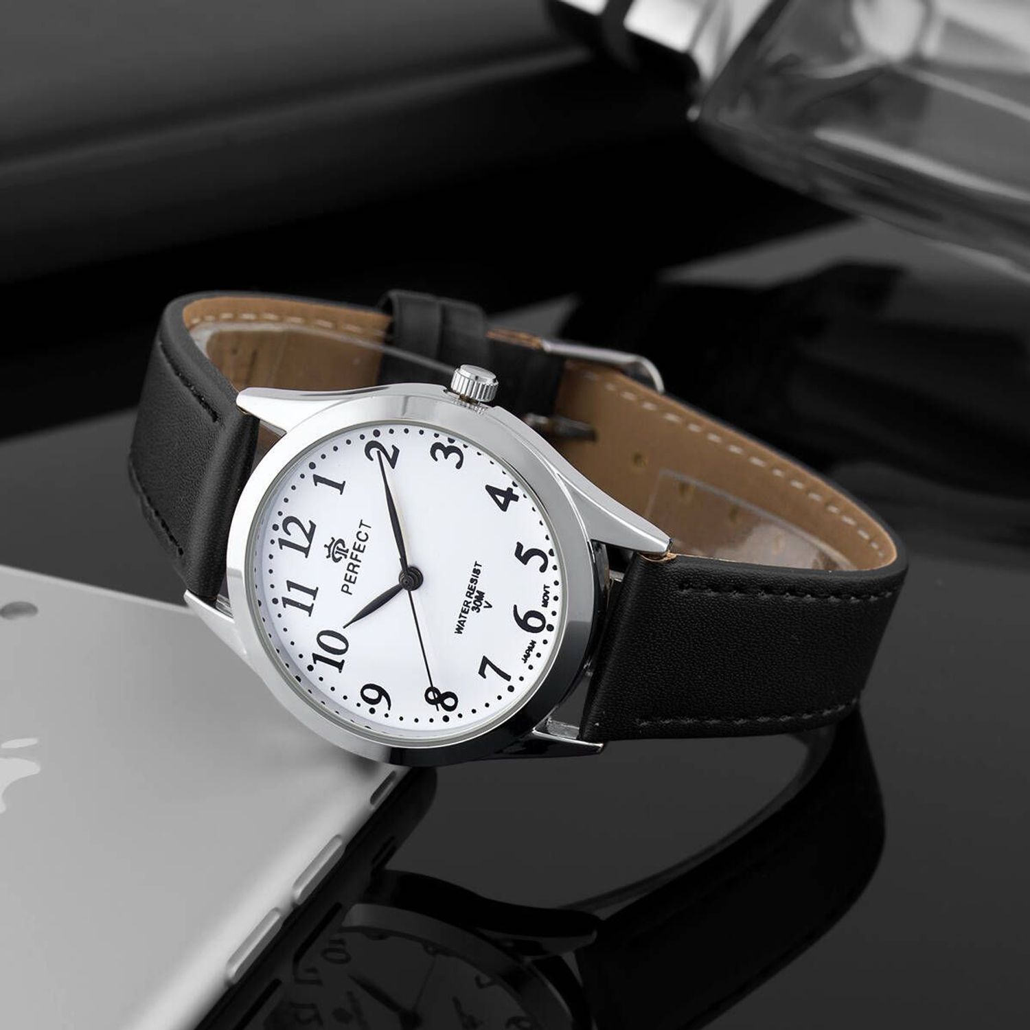 Zegarek męski Perfect GX004-01 na czarnym pasku. Męski zegarek Perfect. Zegarek męski na czarnym pasku. Zegarek męski klasyczny. Zegarek męski na prezent (2).jpg