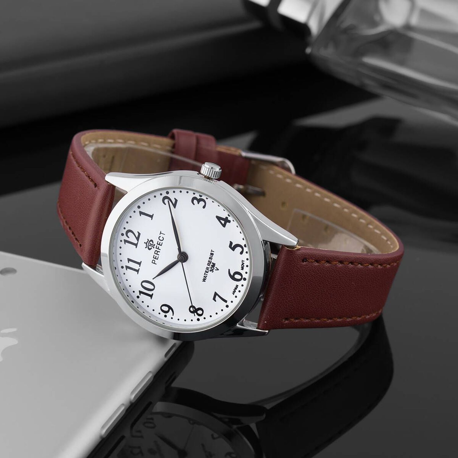 Zegarek damski Perfect GX004-02 na brązowym pasku. Damski zegarek Perfect. Zegarek damski na brązowym pasku. Zegarek damski klasyczny. Zegarek damski na prezent (1).jpg