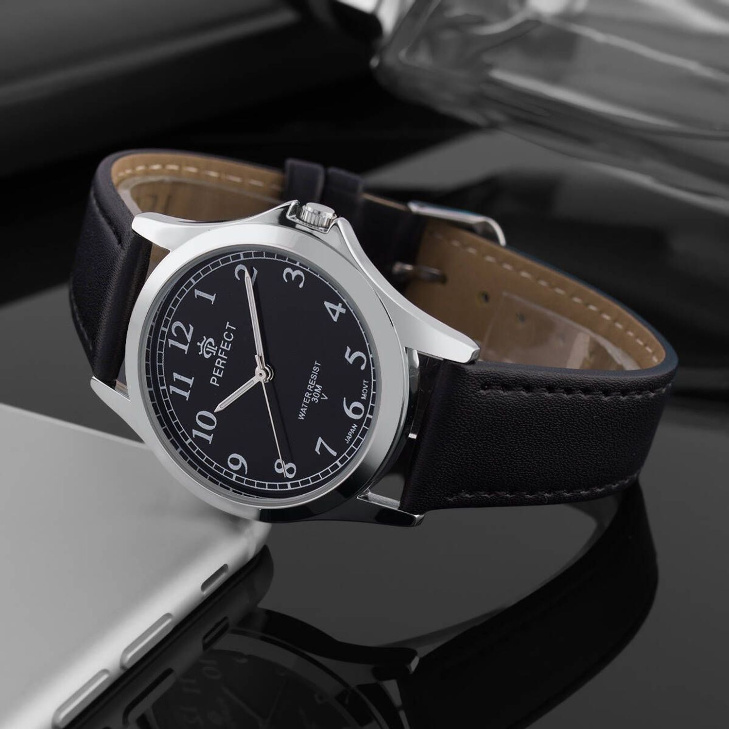 Zegarek damski Perfect GX005-05 na czarnym pasku. damski zegarek Perfect. Zegarek damski na czarnym pasku. Zegarek damski klasyczny. Zegarek damski na prezent. Zegarek z wyraźną tarcza.  (2).jpg