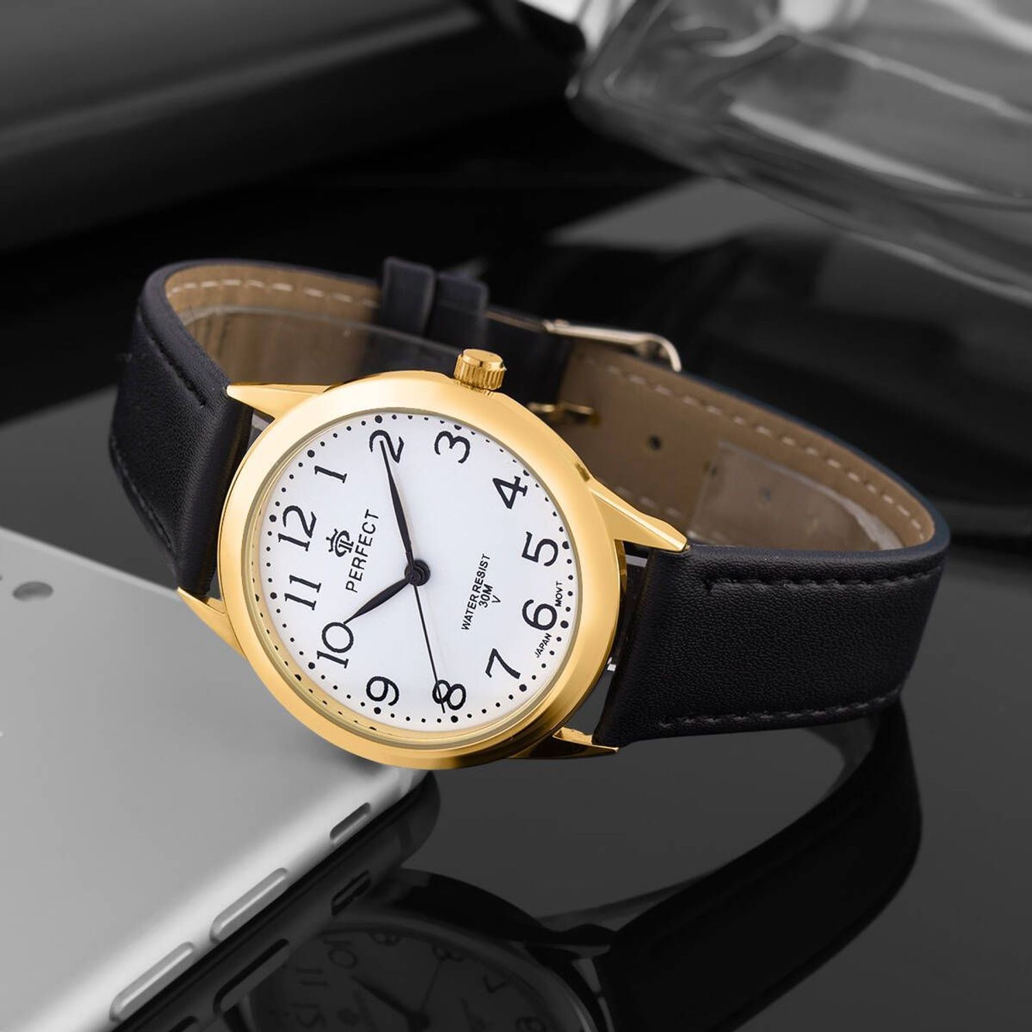 Zegarek damski Perfect GX010-11 na czarnym pasku (1).jpg