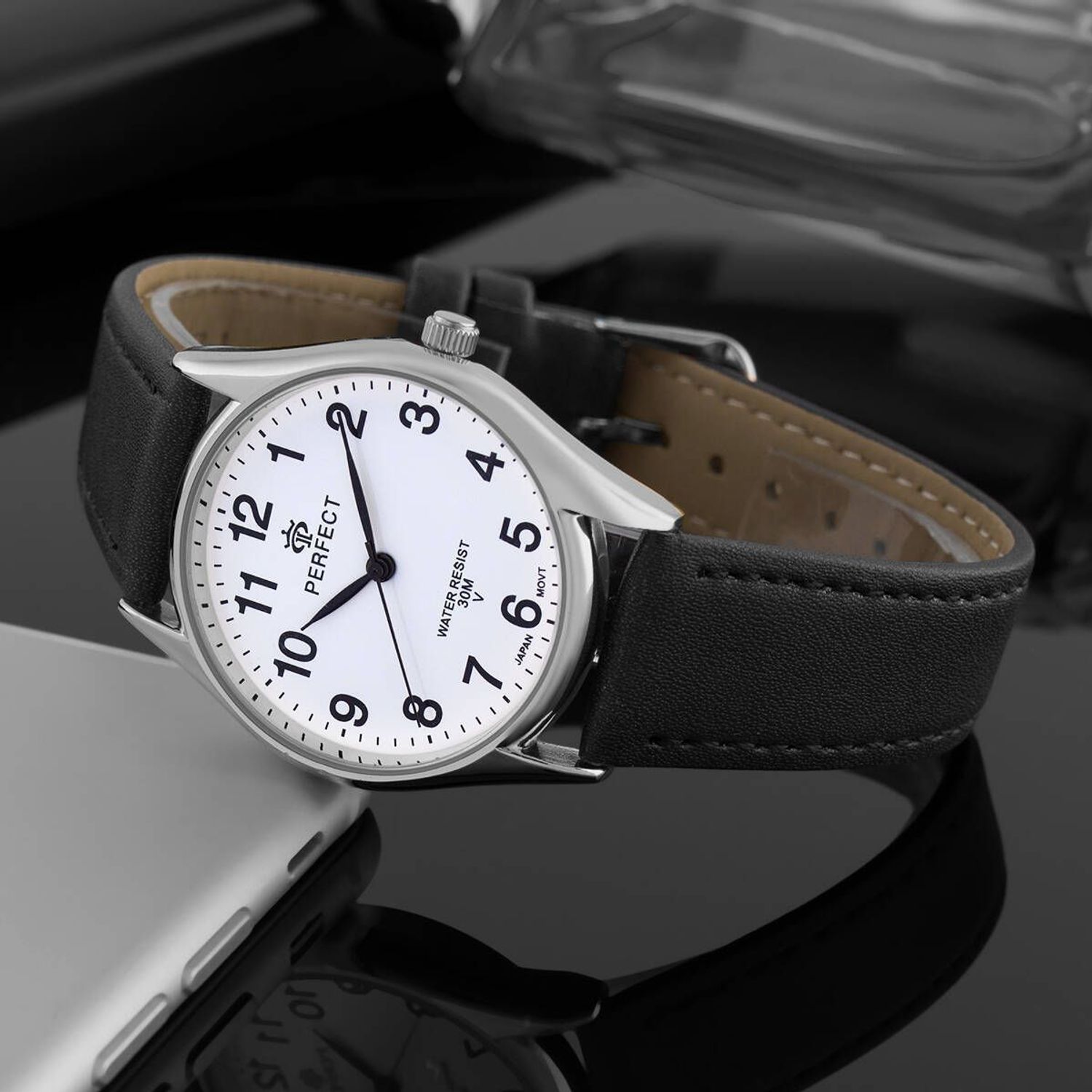 Zegarek damski Perfect GX018-01 na czarnym pasku. Damski zegarek Perfect. Zegarek damski na czarnym pasku. Zegarek damski klasyczny. Zegarek damski na prezent (1).jpg