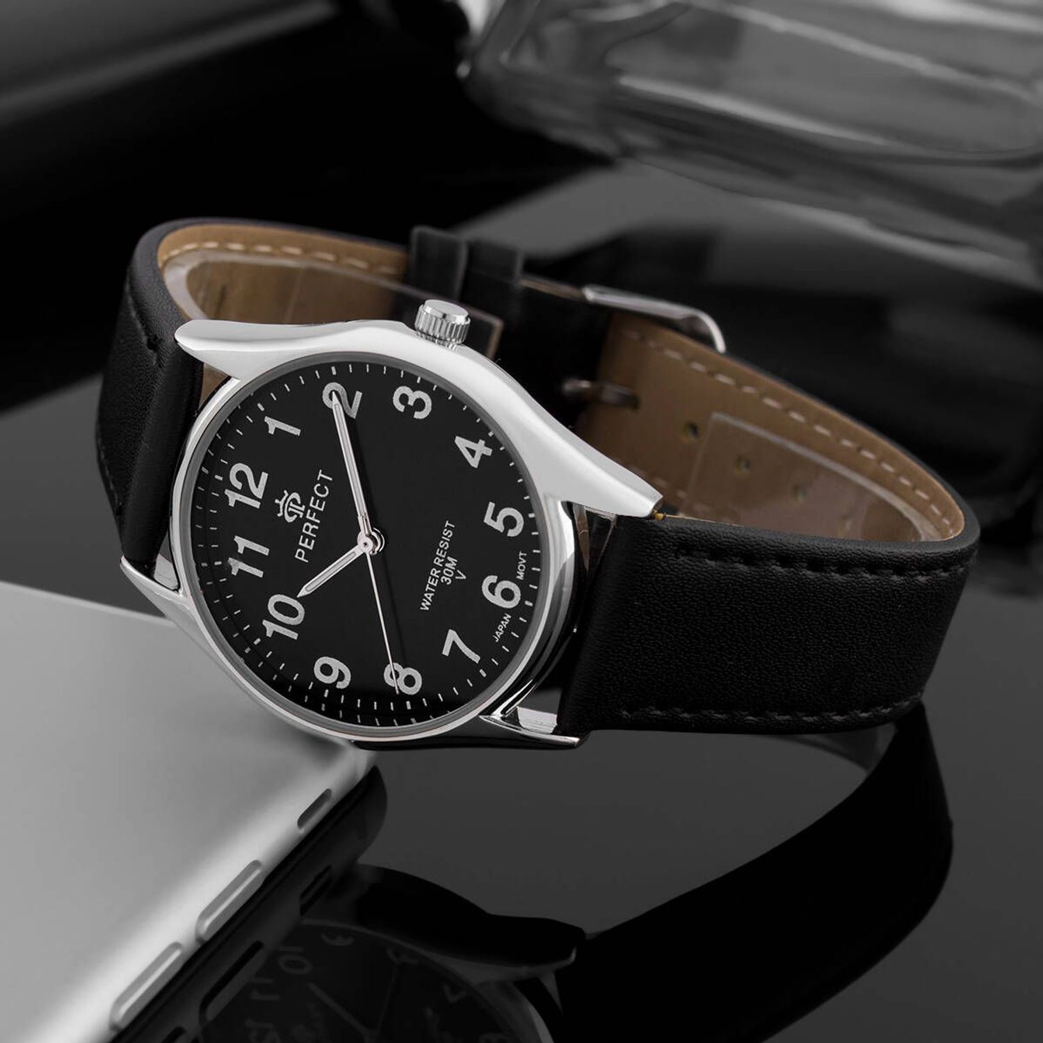 Zegarek damski Perfect GX018-05 na czarnym pasku. Damski zegarek Perfect. Zegarek damski na czarnym pasku. Zegarek damski klasyczny. Zegarek damski na prezent (1).jpg