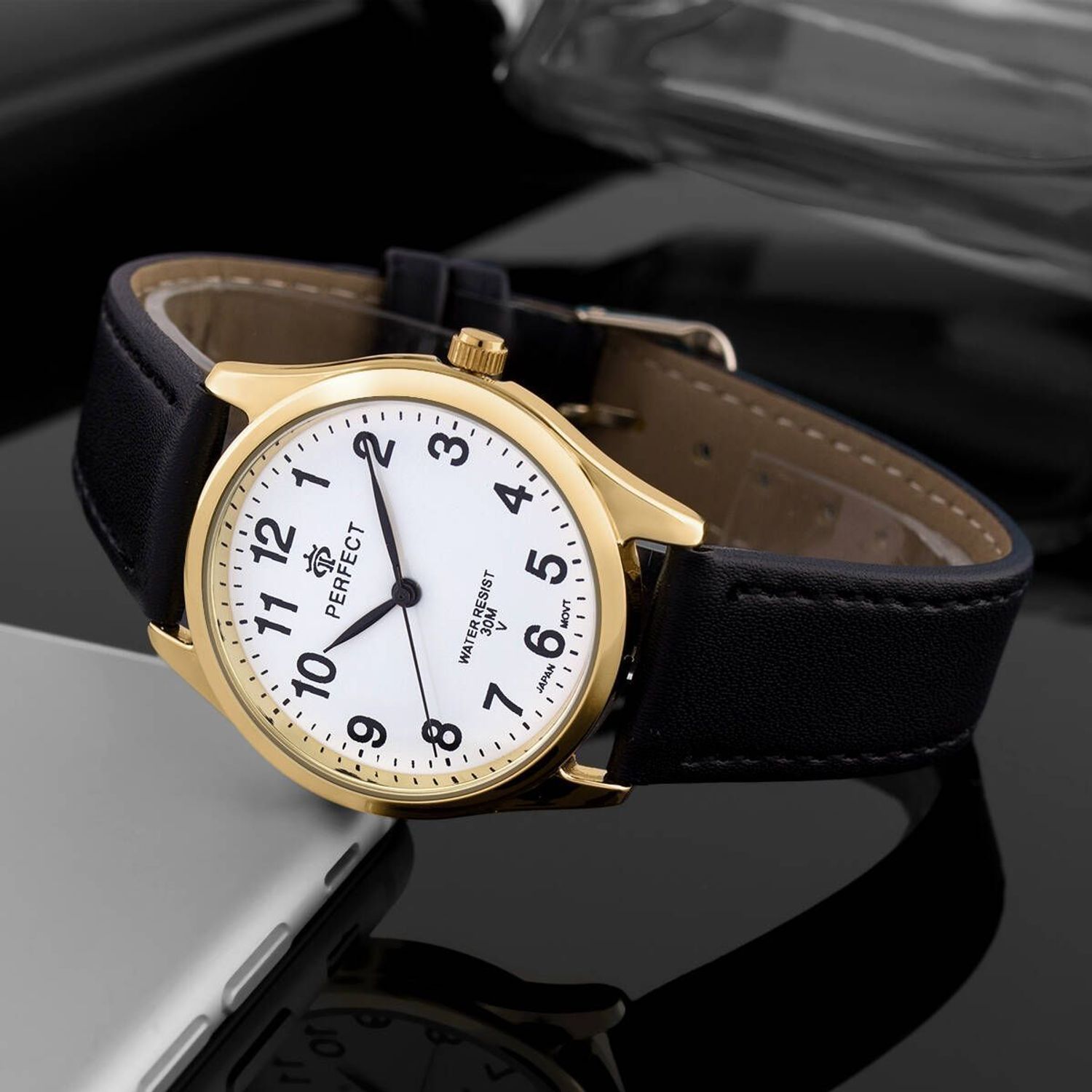 Zegarek damski Perfect GX041-11 na czarnym pasku. Damski zegarek Perfect. Zegarek damski na czarnym pasku. Zegarek damski klasyczny. Zegarek damski na prezent (2).jpg