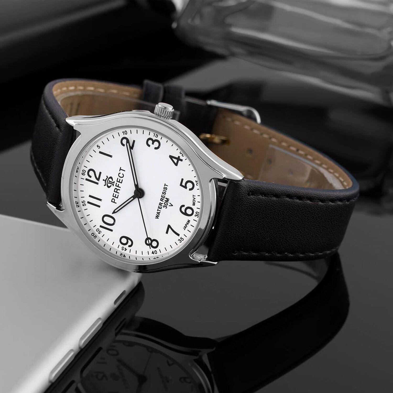 Zegarek damski Perfect GX068-01 na czarnym pasku. Damski zegarek Perfect. Zegarek damski na czarnym pasku. Zegarek damski klasyczny. Zegarek damski na prezent (3).jpg