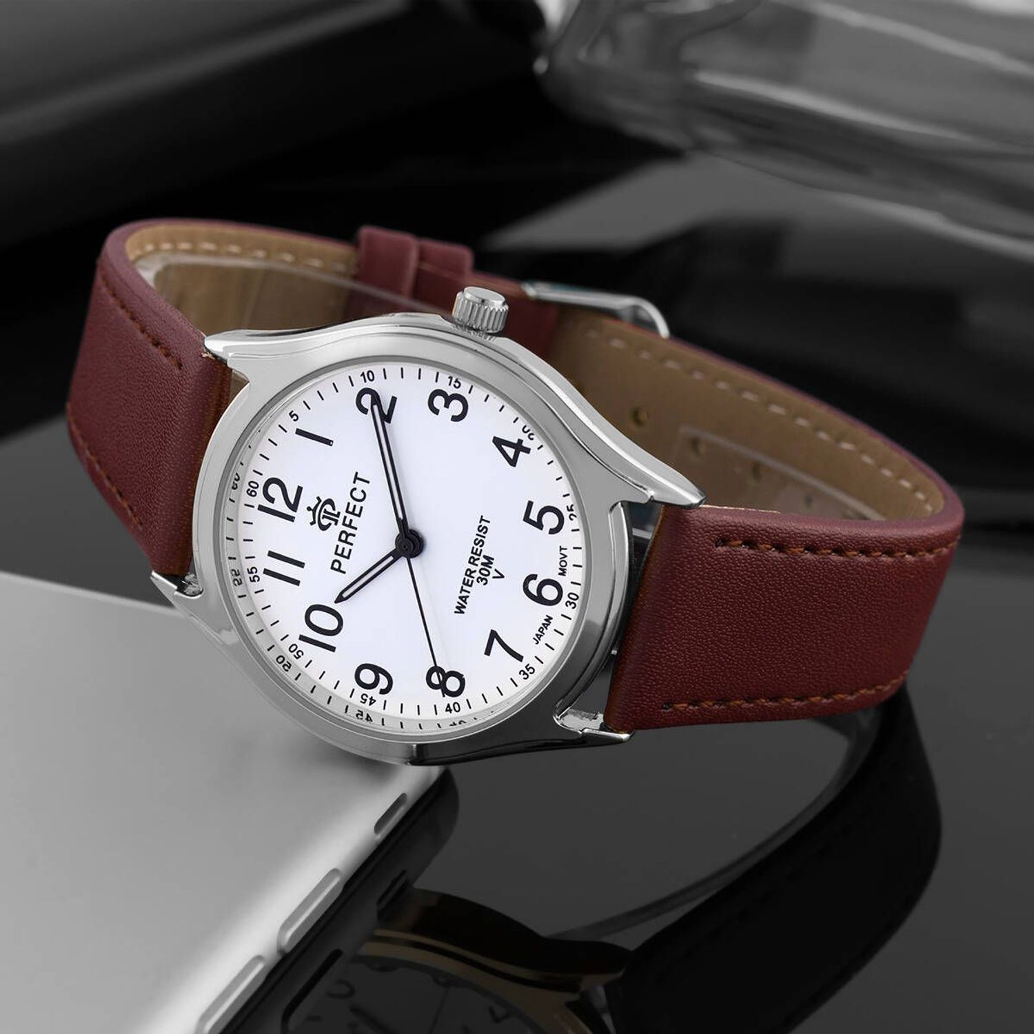 Zegarek damski Perfect GX068-02 na brązowym pasku. Damski zegarek Perfect. Zegarek damski na brązowym pasku. Zegarek damski klasyczny. Zegarek damski na prezent (3).jpg