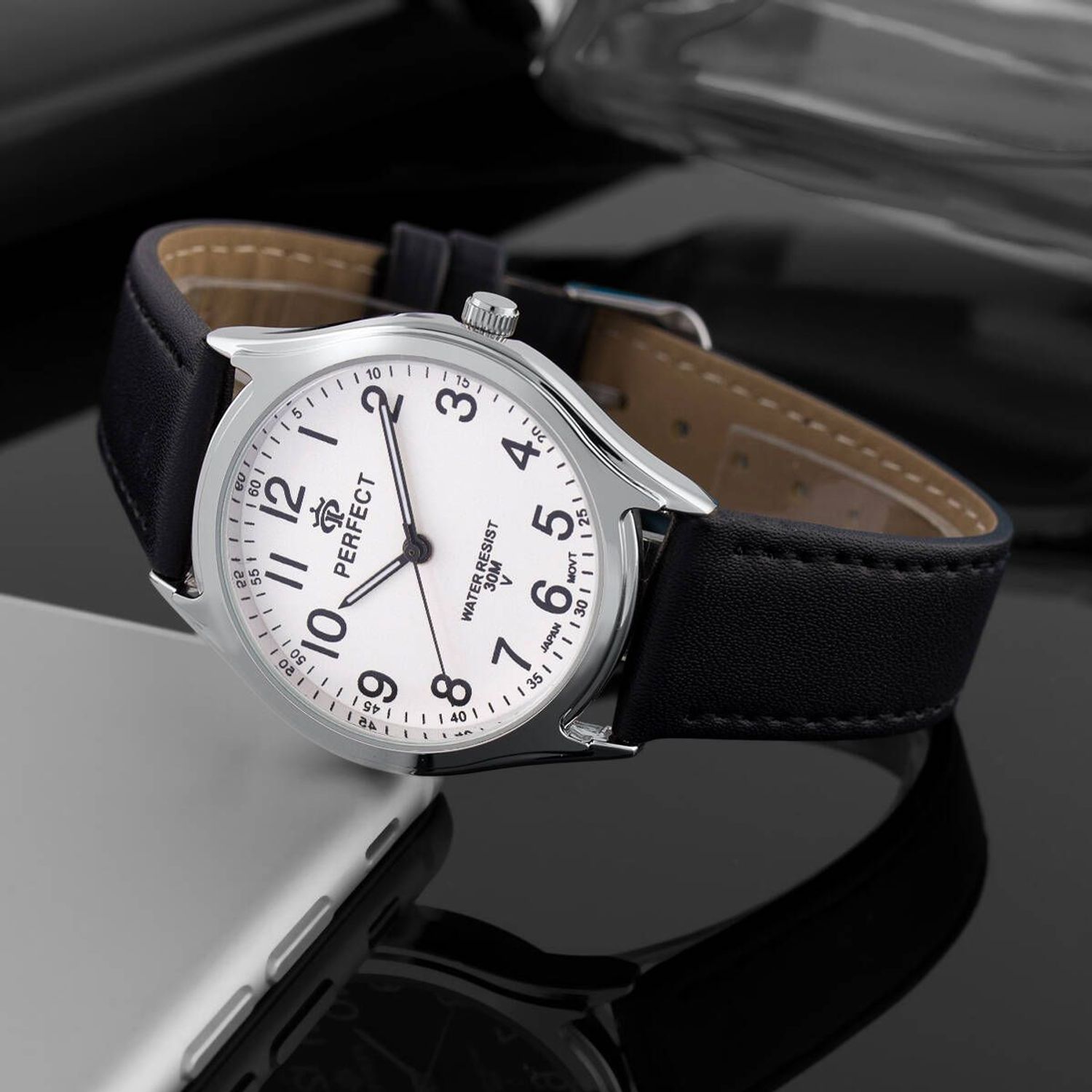 Zegarek damski Perfect GX068-03 na czarnym pasku. Damski zegarek Perfect. Zegarek damski na czarnym pasku. Zegarek damski klasyczny. Zegarek damski na prezent (3).jpg