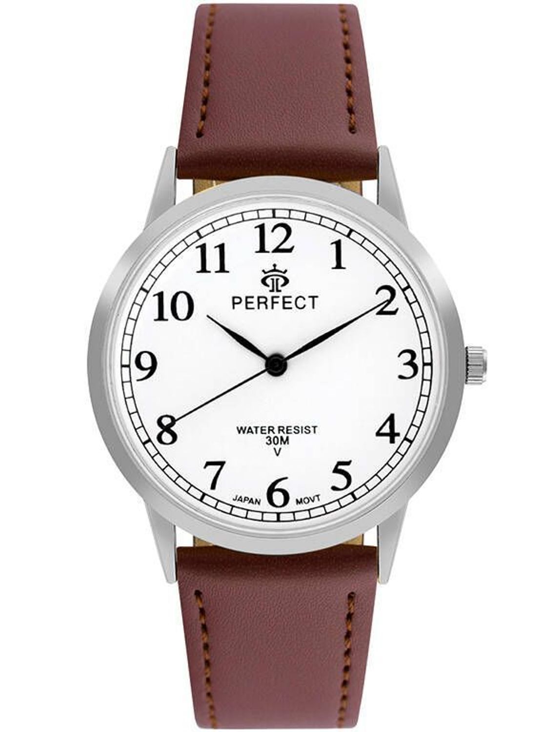 Zegarek męski Perfect GX411-02 na brązowym pasku (3).jpg
