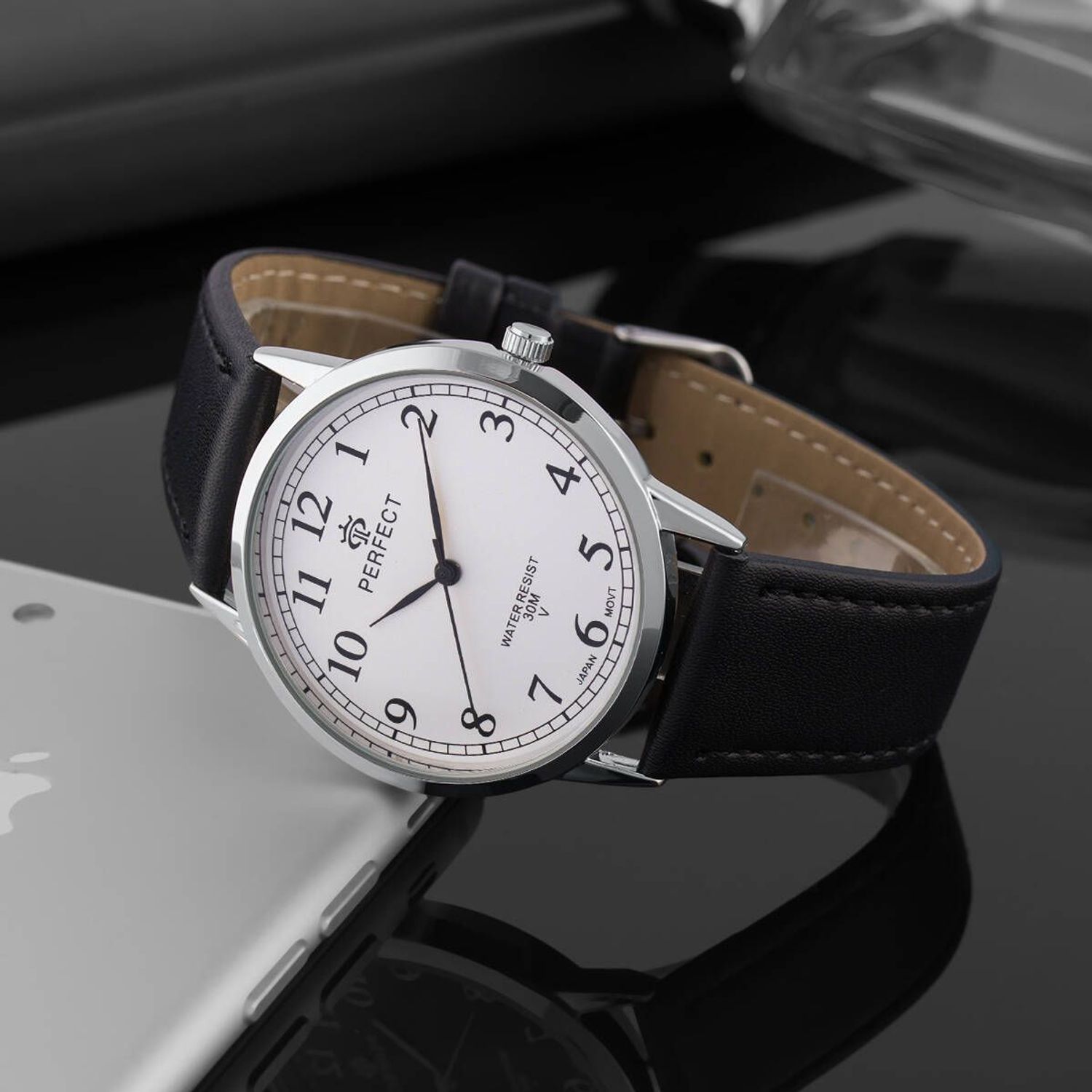 Zegarek męski Perfect GX411-03 na czarnym pasku. Męski zegarek Perfect. Zegarek męski na czarnym pasku. Zegarek męski klasyczny. Zegarek męski na prezent. Zegarek z wyraźną tarcza (2).jpg