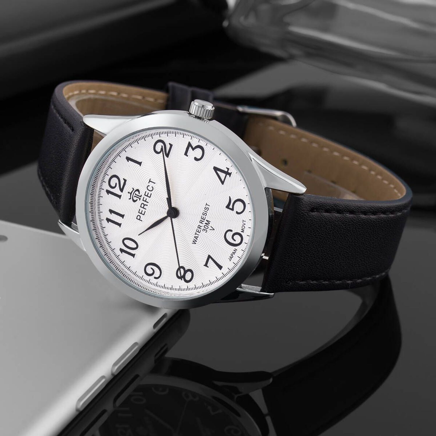 Zegarek męski Perfect GX418-03 na czarnym pasku. Męski zegarek Perfect. Zegarek męski na czarnym pasku. Zegarek męski klasyczny. Zegarek męski na prezent (2).jpg
