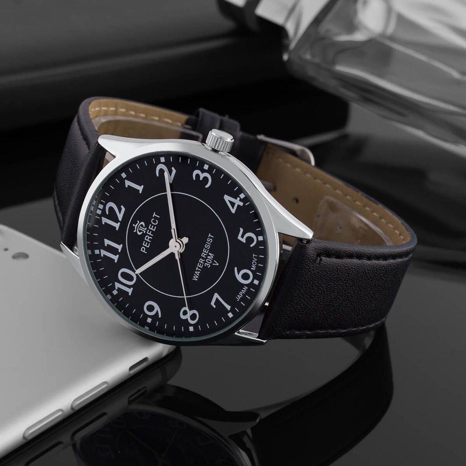 Zegarek męski Perfect GXB141-05 na czarnym pasku. Męski zegarek Perfect. Zegarek męski na czarnym pasku. Zegarek męski klasyczny. Zegarek męski na prezent. Zegarek z wyraźną tarcza.  (3) — kopia.jpg