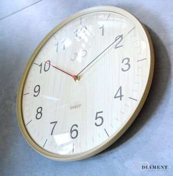 Zegar ścienny jasnobrązowy płynący sekundnik JVD HA17.2 Nowoczesny zegar imitacja drewna. Zegary do nowoczesnego wnętrza. Zegary ścienne. Prezent na parapetówkę (7).JPG