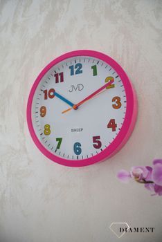 Zegar ścienny dla dziecka różowy JVD HA46.2 🕰 Zegar ścienny dla dziecka różowy JVD to bardzo czytelny zegar na ścianę do pokoju dziecięcego który ułatwi naukę godzin maluchowi oraz starszakom (1).JPG