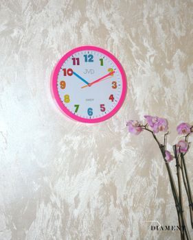 Zegar ścienny dla dziecka różowy JVD HA46.2 🕰 Zegar ścienny dla dziecka różowy JVD to bardzo czytelny zegar na ścianę do pokoju dziecięcego który ułatwi naukę godzin maluchowi oraz starszakom (2).JPG