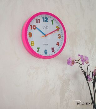 Zegar ścienny dla dziecka różowy JVD HA46.2 🕰 Zegar ścienny dla dziecka różowy JVD to bardzo czytelny zegar na ścianę do pokoju dziecięcego który ułatwi naukę godzin maluchowi oraz starszakom (4).JPG