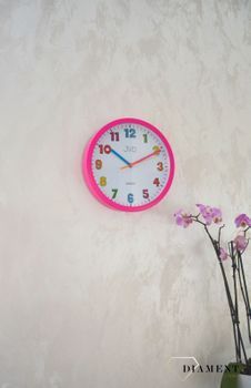 Zegar ścienny dla dziecka różowy JVD HA46.2 🕰 Zegar ścienny dla dziecka różowy JVD to bardzo czytelny zegar na ścianę do pokoju dziecięcego który ułatwi naukę godzin maluchowi oraz starszakom (5).JPG