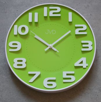 Zegar ścienny zielony JVD HA5848.1. Zegar na ścianę do pokoju zieleń ✓Zegary ścienne ✓Zegar ścienny do salonu do zegary (1).JPG