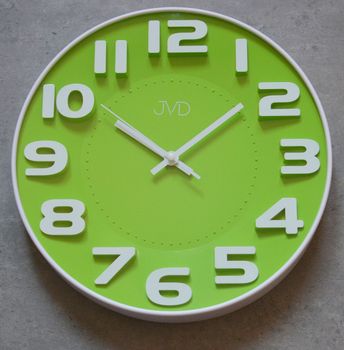 Zegar ścienny zielony JVD HA5848.1. Zegar na ścianę do pokoju zieleń ✓Zegary ścienne ✓Zegar ścienny do salonu do zegary (2).JPG