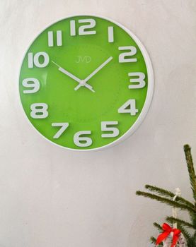Zegar ścienny zielony JVD HA5848.1. Zegar na ścianę do pokoju zieleń ✓Zegary ścienne ✓Zegar ścienny do salonu do zegary (5).JPG