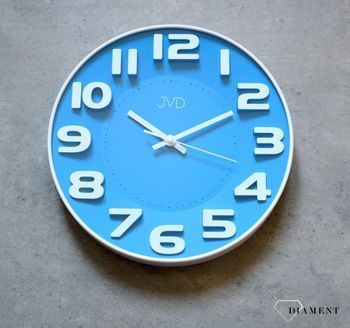 Zegar ścienny niebieski dla chłopca JVD HA5848.2 Zegar na ścianę do pokoju niebieski ✓Zegary ścienne ✓Zegar ścienny do salonu do zegary do kuchni zegar dla dziecka (1).JPG