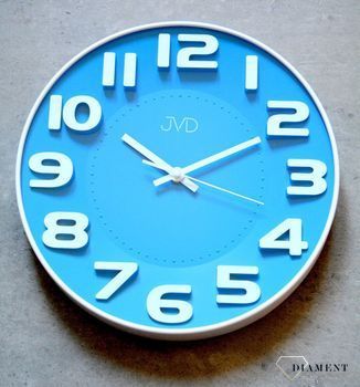Zegar ścienny niebieski dla chłopca JVD HA5848.2 Zegar na ścianę do pokoju niebieski ✓Zegary ścienne ✓Zegar ścienny do salonu do zegary do kuchni zegar dla dziecka (5).JPG