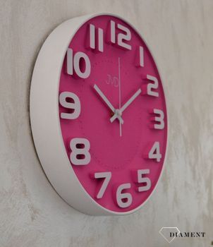 Zegar ścienny różowy dla dziewczynki JVD HA5848.3 Zegar na ścianę do pokoju róż ✓Zegary ścienne ✓Zegar ścienny do salonu do zegary do kuchni zegar dla dziecka (2).JPG