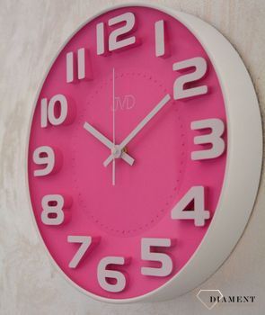 Zegar ścienny różowy dla dziewczynki JVD HA5848.3 Zegar na ścianę do pokoju róż ✓Zegary ścienne ✓Zegar ścienny do salonu do zegary do kuchni zegar dla dziecka (3).JPG