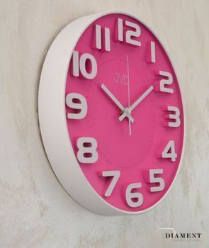Zegar ścienny różowy dla dziewczynki JVD HA5848.3 Zegar na ścianę do pokoju róż ✓Zegary ścienne ✓Zegar ścienny do salonu do zegary do kuchni zegar dla dziecka (4).JPG