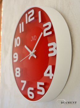 Zegar ścienny JVD intensywna czerwień HA5848.4 Zegar na ścianę do pokoju czerwony ✓Zegary ścienne ✓Zegar ścienny do salonu do zegary do kuchni zegar dla dziecka (1).JPG
