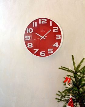 Zegar ścienny JVD intensywna czerwień HA5848.4 Zegar na ścianę do pokoju czerwony ✓Zegary ścienne ✓Zegar ścienny do salonu do zegary do kuchni zegar dla dziecka (3).JPG