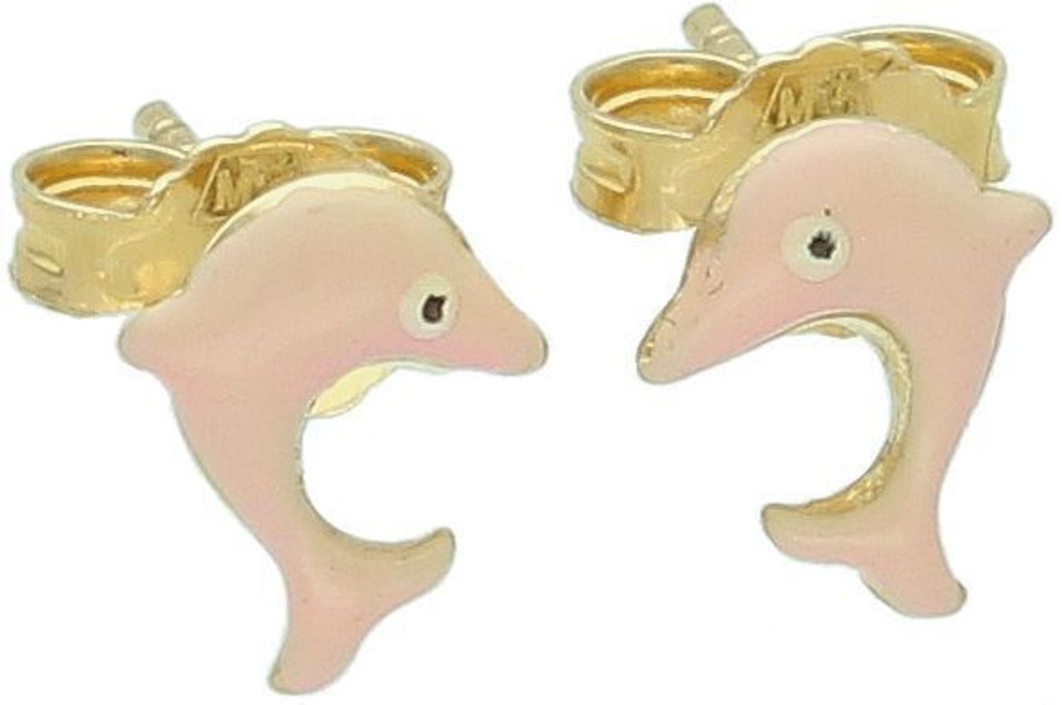 Kolczyki złote 585 delfinki różowa emalia HB0044G14K Kolczyki złote 585 delfinki różowa emalia HB0044G14K. Złote kolczyki wykonane z wysokiej jakości żółtego złota, próba 585. 1.jpg