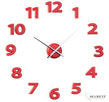 Zegar ścienny naklejany czerwony JVD sticker HB12.3.jpg