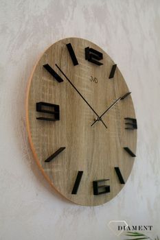 Zegar ścienny drewniany JVD 39 cm duży HC27.3. Nowoczesny zegar ścienny HC27 (4).JPG