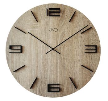 Zegar ścienny drewniany JVD 39 cm duży HC27.3. Nowoczesny zegar ścienny HC27.3 wyposażony jest w kwarcowy mechanizm, zasilany za pomocą baterii. Posiada bardzo wysoką dokładność mierzenia czasu +- 10 sekund w przeciągu 30 dni..jpg